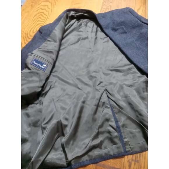 STANLEY BLACKER Mens BLAZER WOOL 44R BLUE ? BROWN Preowned Coat Jacket Sport ? - Picture 4 of 12